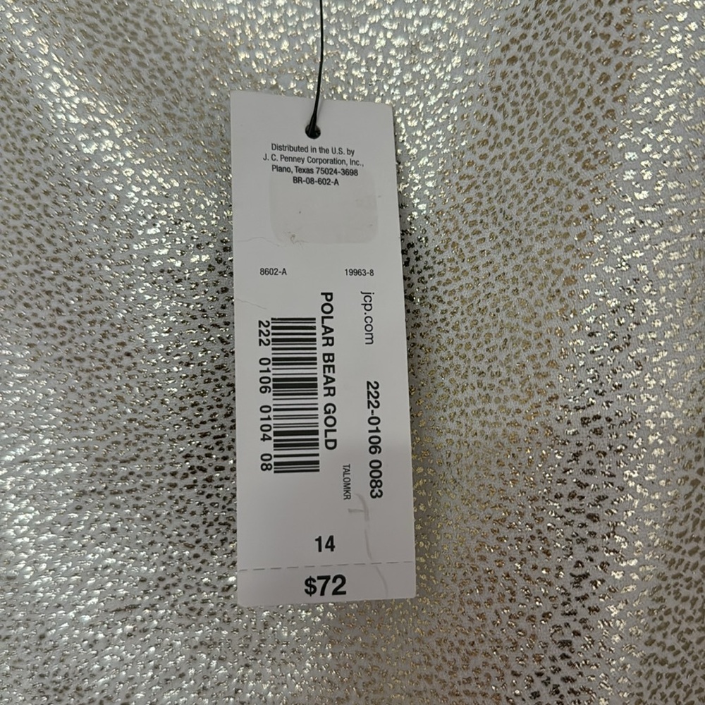 Worthington Off the Shoulder short white and gold bridal dress Size 14 - Picture 3 of 3